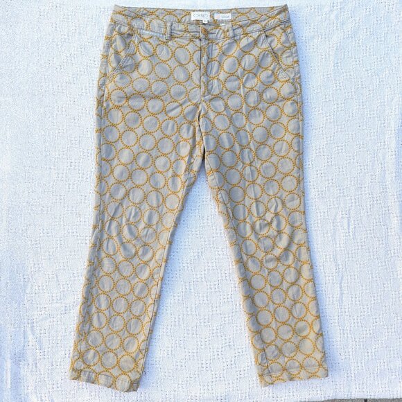 Anthropologie CHINO Women's Relaxed Circle Embroidered Chino Pants Size 33 - Picture 2 of 8